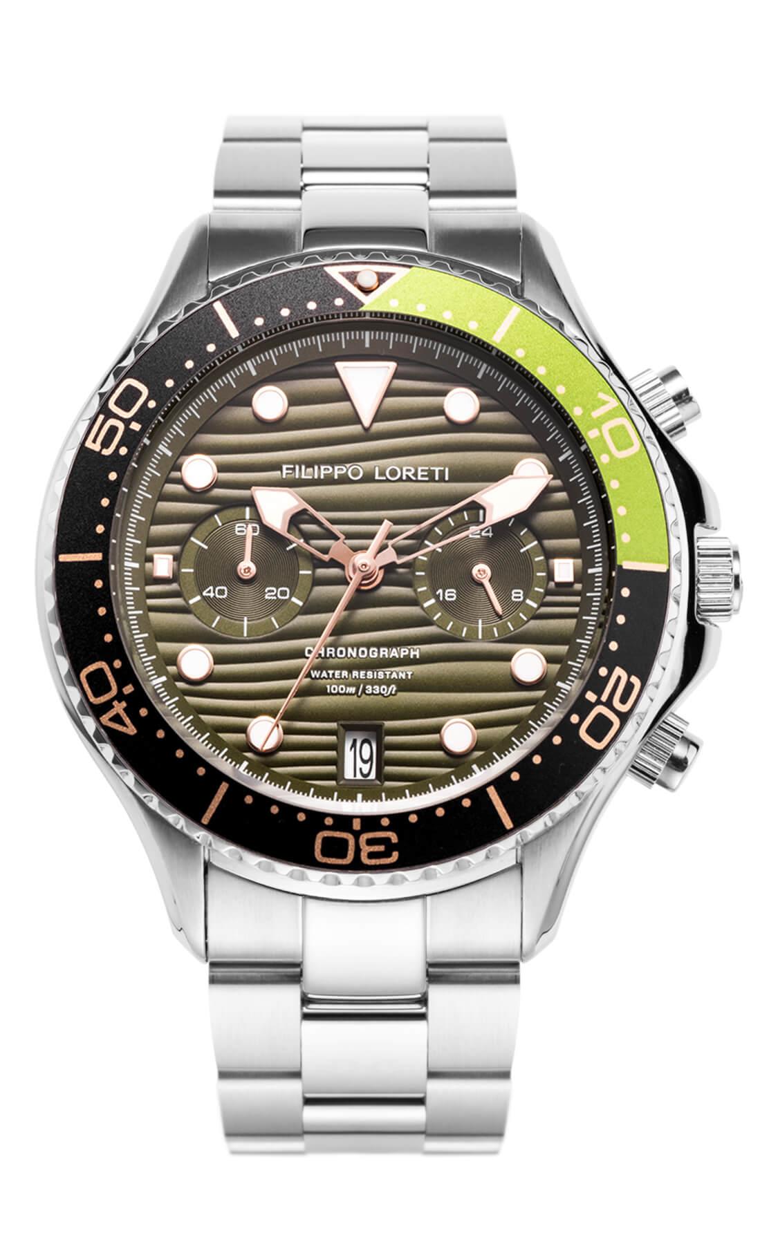 Marino Steel Green Link | Filippo Loreti Watch – Filippo Loreti