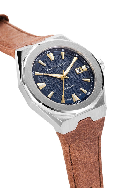 Matterhorn Blue Automatic Brown Leather