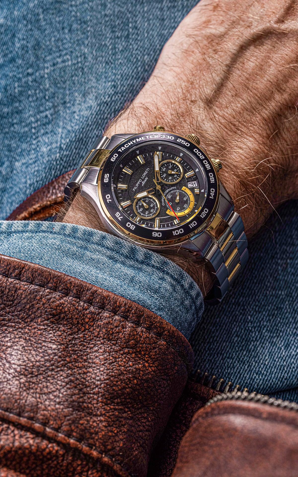 Ascari Monza Two Tone Black Gold Steel - Filippo Loreti