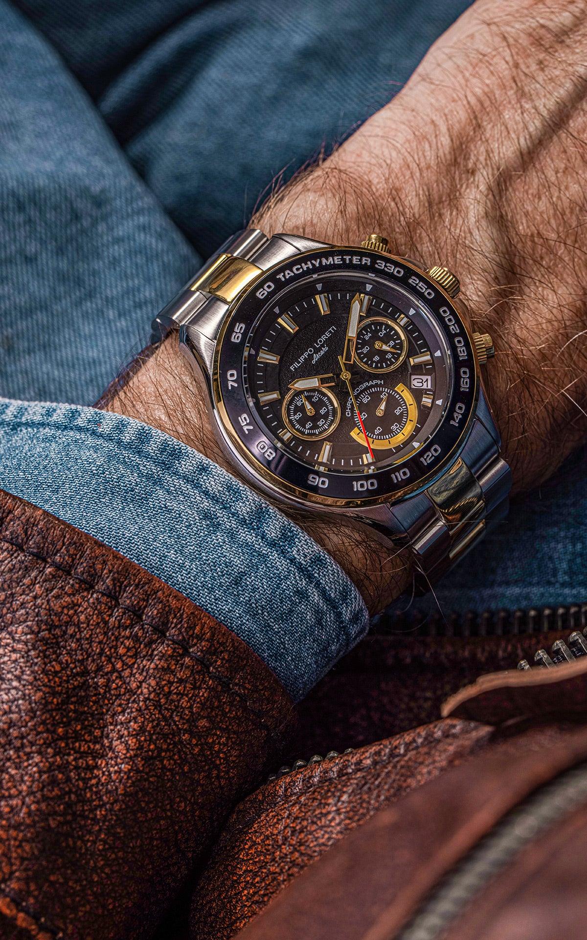 Ascari Monza Two Tone Black Gold Steel - Filippo Loreti