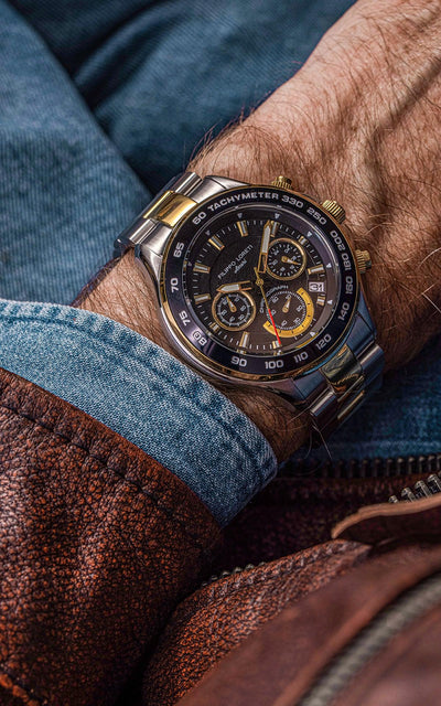 Ascari Monza Two Tone Black Gold Steel - Filippo Loreti