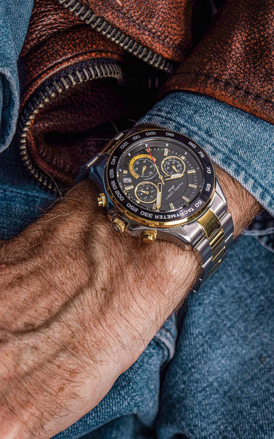 Ascari Monza Two Tone Black Gold Steel - Filippo Loreti