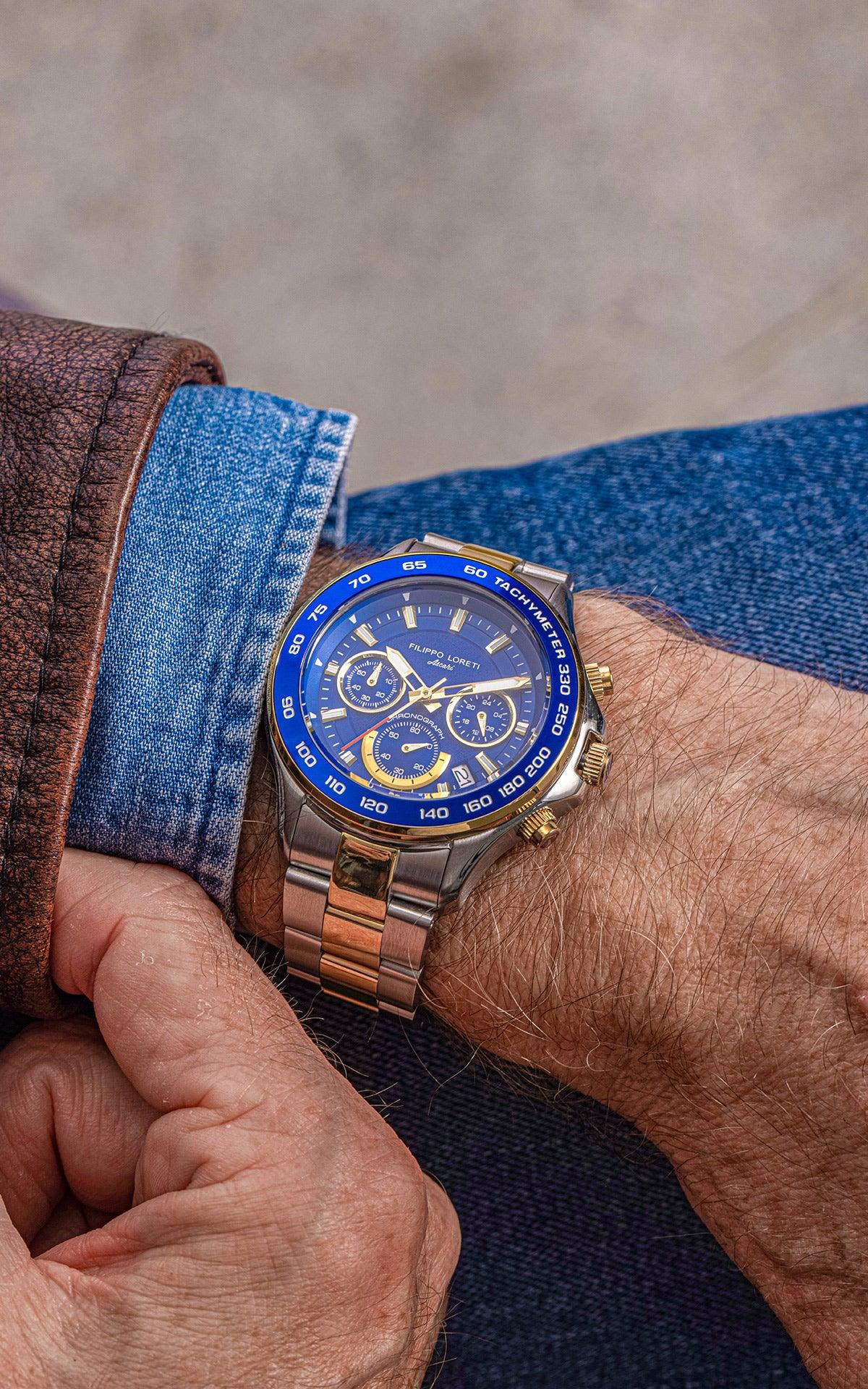 Ascari Monza Two Tone Blue Gold Steel - Filippo Loreti