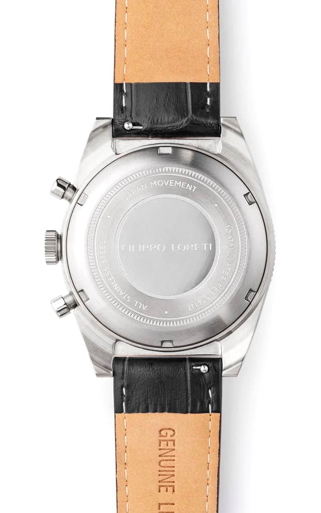 Parabolica 81 Navy & White caseback and leather strap lining