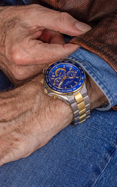 Ascari Monza Two Tone Blue Gold Steel - Filippo Loreti