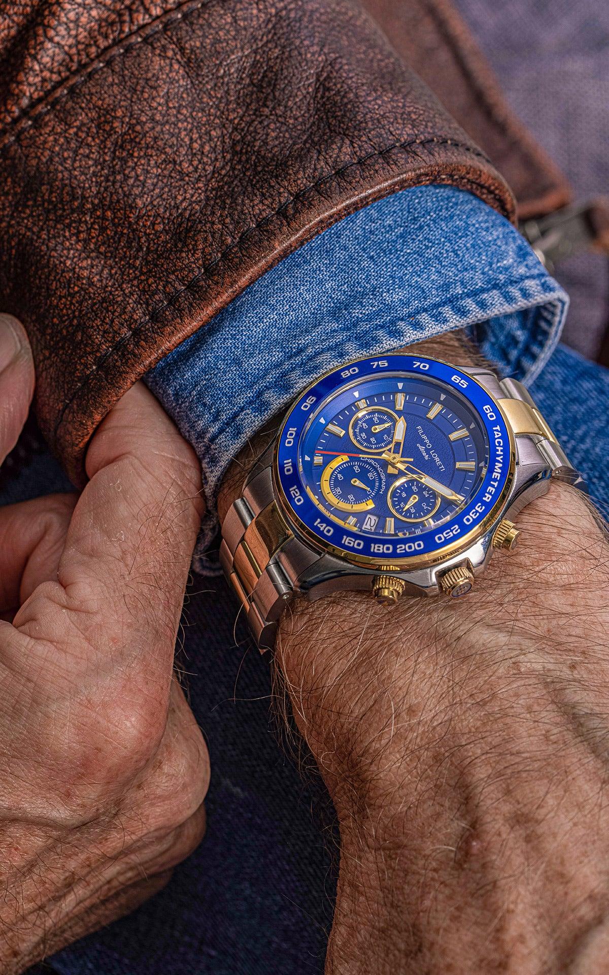 Ascari Monza Two Tone Blue Gold Steel - Filippo Loreti
