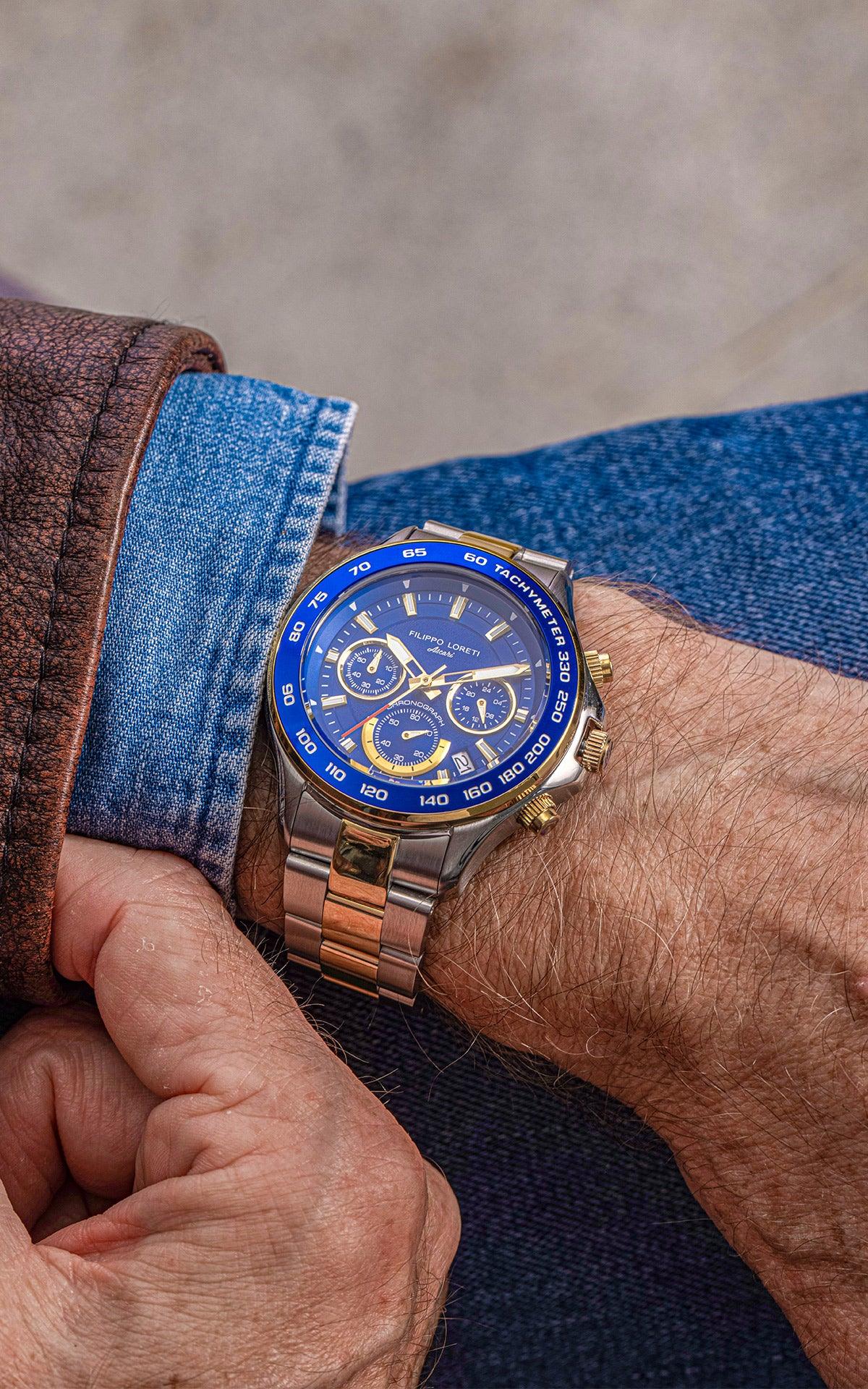 Ascari Monza Two Tone Blue Gold Steel - Filippo Loreti