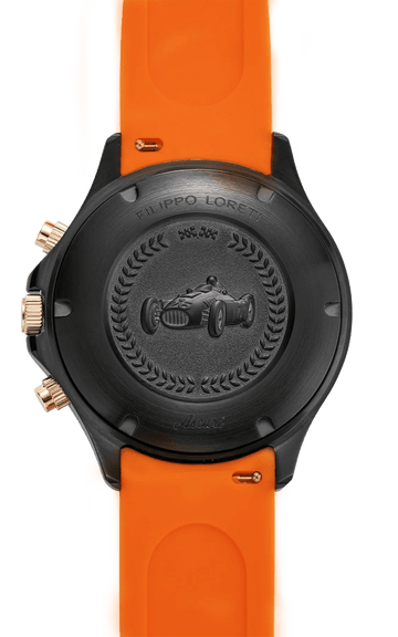 Ascari Monza Black Rose Gold Tiger Rubber