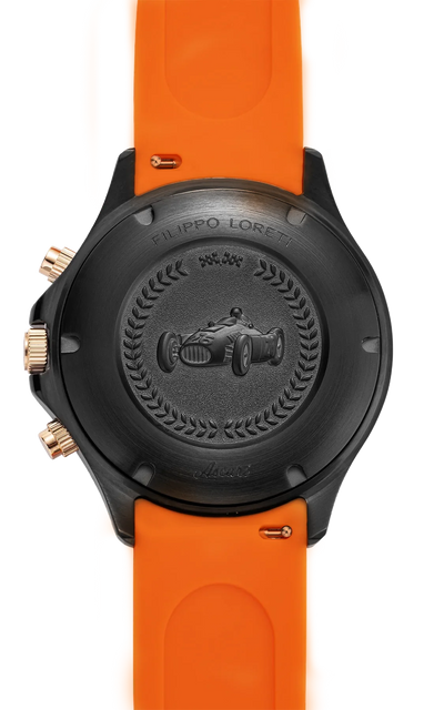 Ascari Monza Black Rose Gold Tiger Rubber