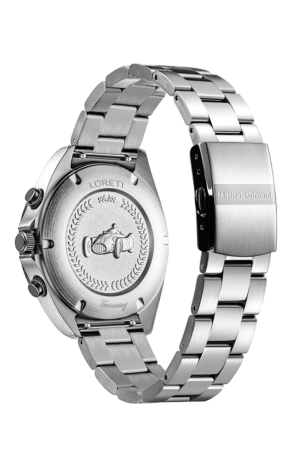 Ascari Tuscany caseback with stainless steel bracelet