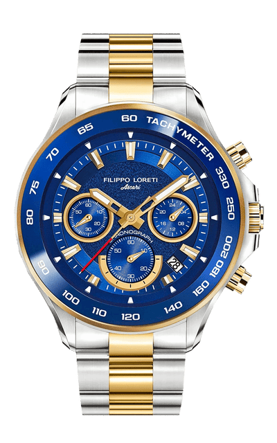 Ascari Monza Two Tone Blue Gold Steel