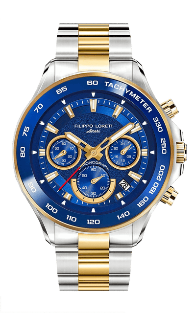 Ascari Monza Two Tone Blue Gold Steel