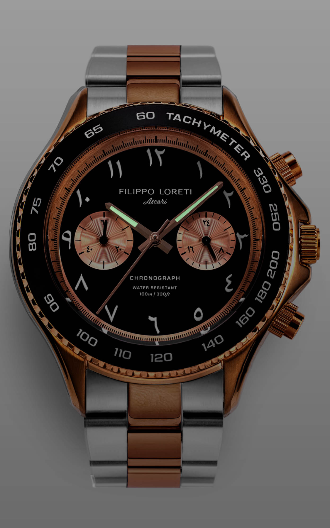 Ascari Arabic Dial Two Tone Rose Gold