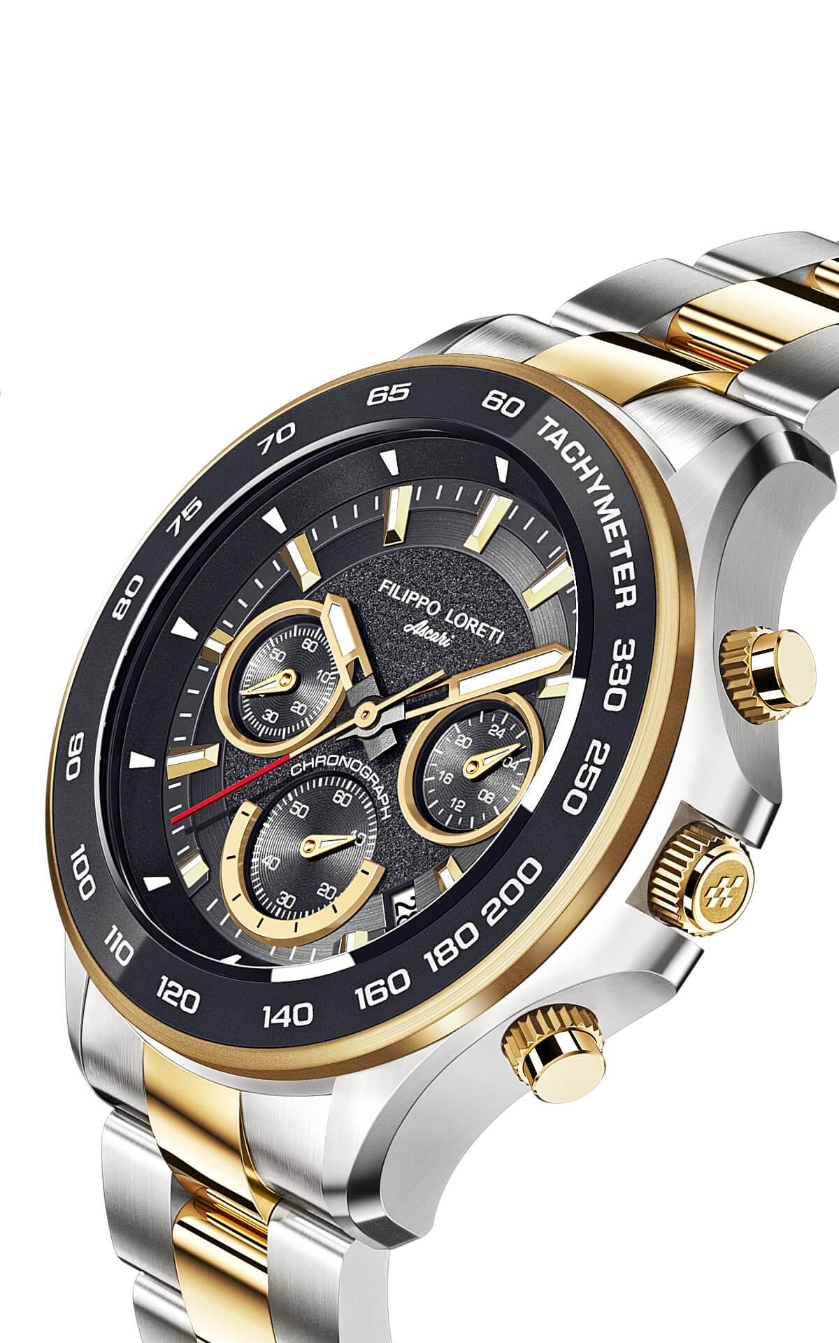 Ascari Monza Two Tone Black Gold Steel - Filippo Loreti
