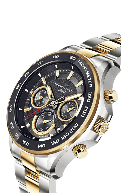 Ascari Monza Two Tone Black Gold Steel - Filippo Loreti