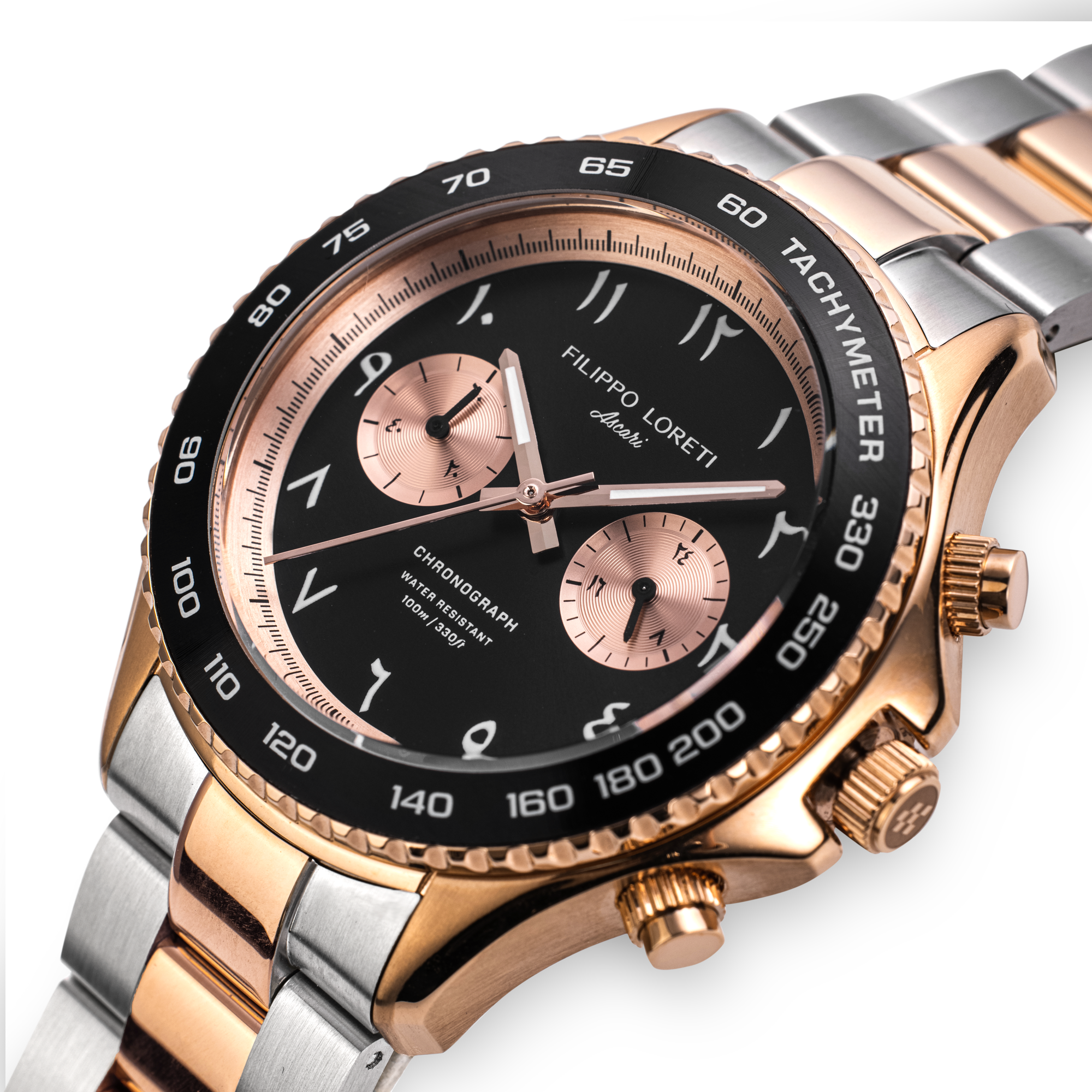 Ascari Arabic Dial Two Tone Rose Gold