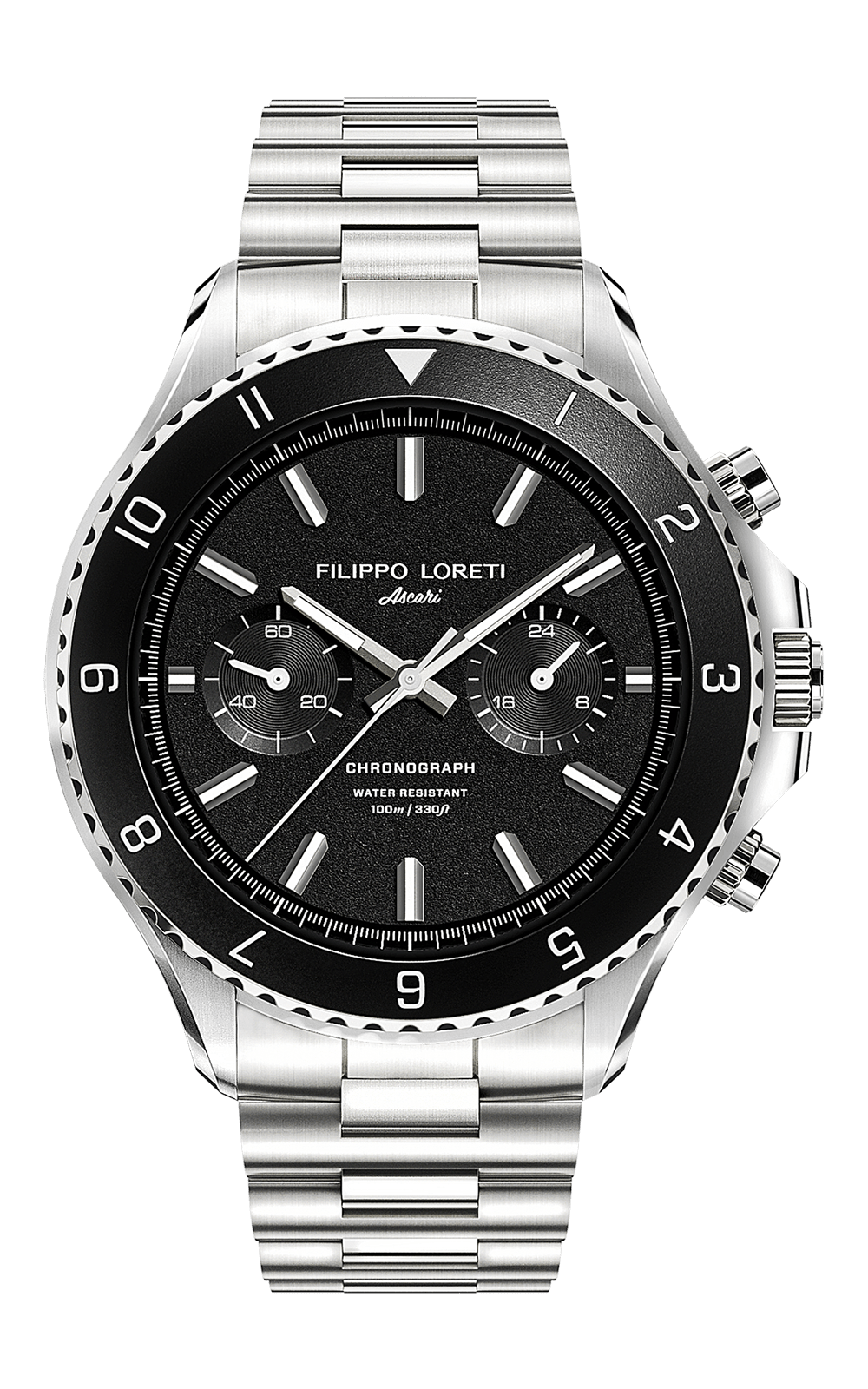 Ascari Black Steel Link Filippo Loreti Watch