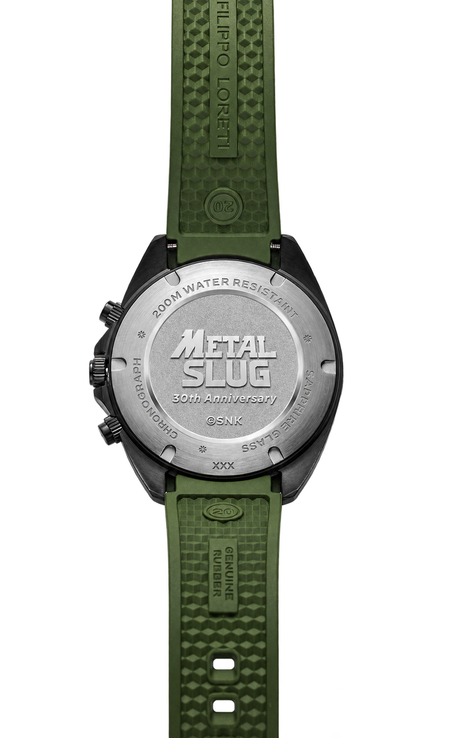Metal Slug Jungle Raid on rubber strap, caseback view
