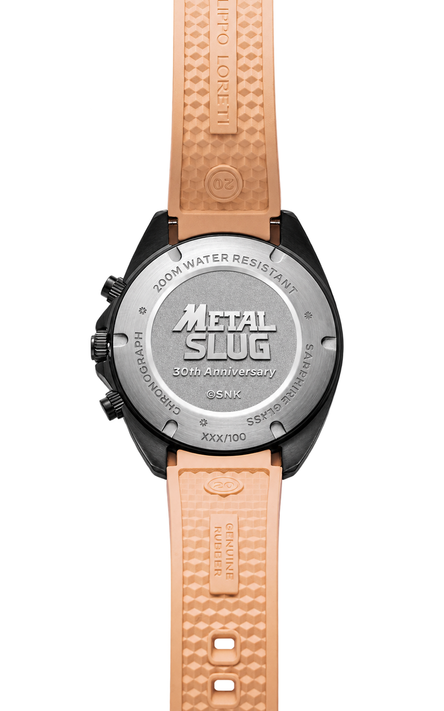 Metal Slug Desert Raid on rubber strap, caseback view