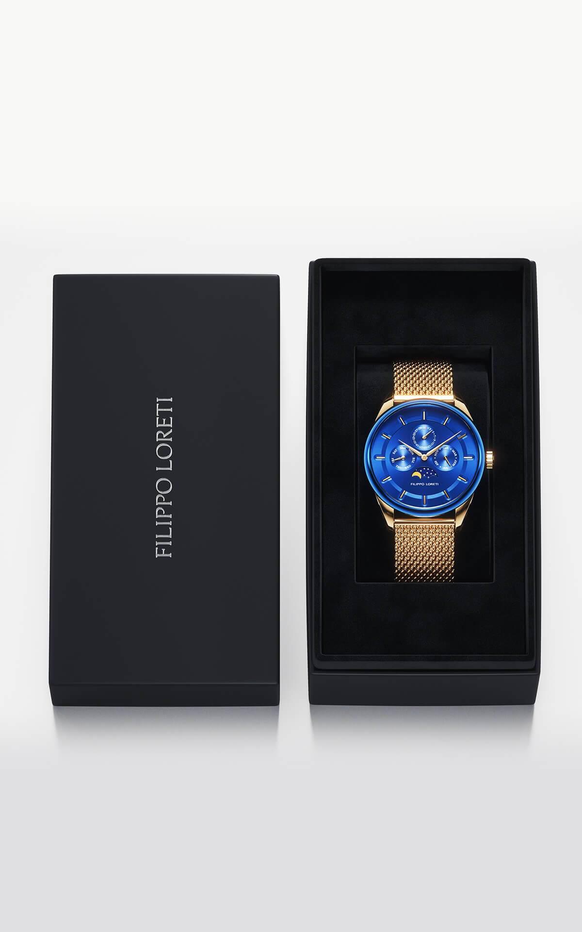 Venice Moonphase Blue Gold Mesh - Filippo Loreti