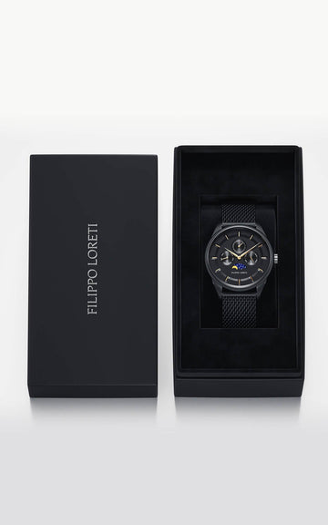 Venice Moonphase Black Gold Mesh - Filippo Loreti