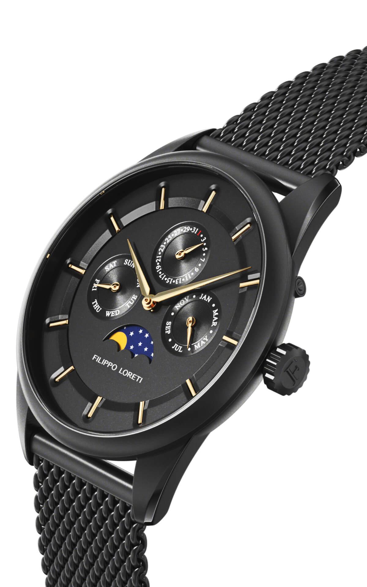 Venice Moonphase Black Gold Mesh - Filippo Loreti