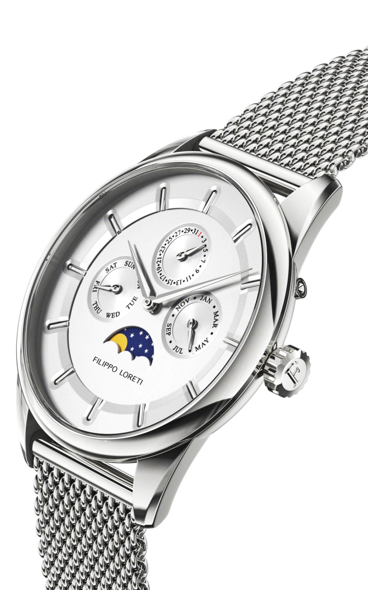 Venice Moonphase Silver Mesh - Filippo Loreti