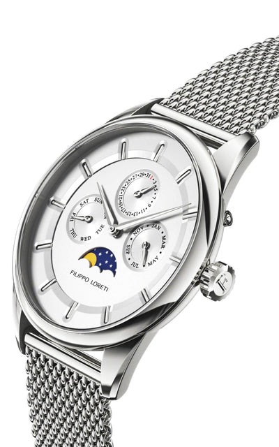 Venice Moonphase Silver Mesh - Filippo Loreti