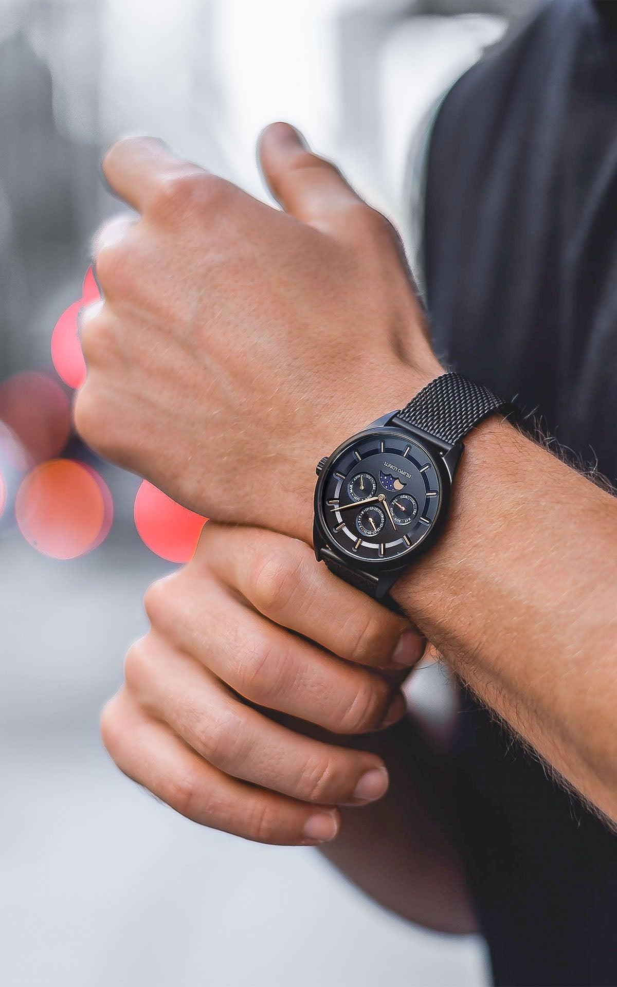 Venice Moonphase Black Gold Mesh - Filippo Loreti