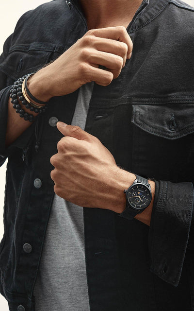 Venice Moonphase Black Gold Mesh - Filippo Loreti