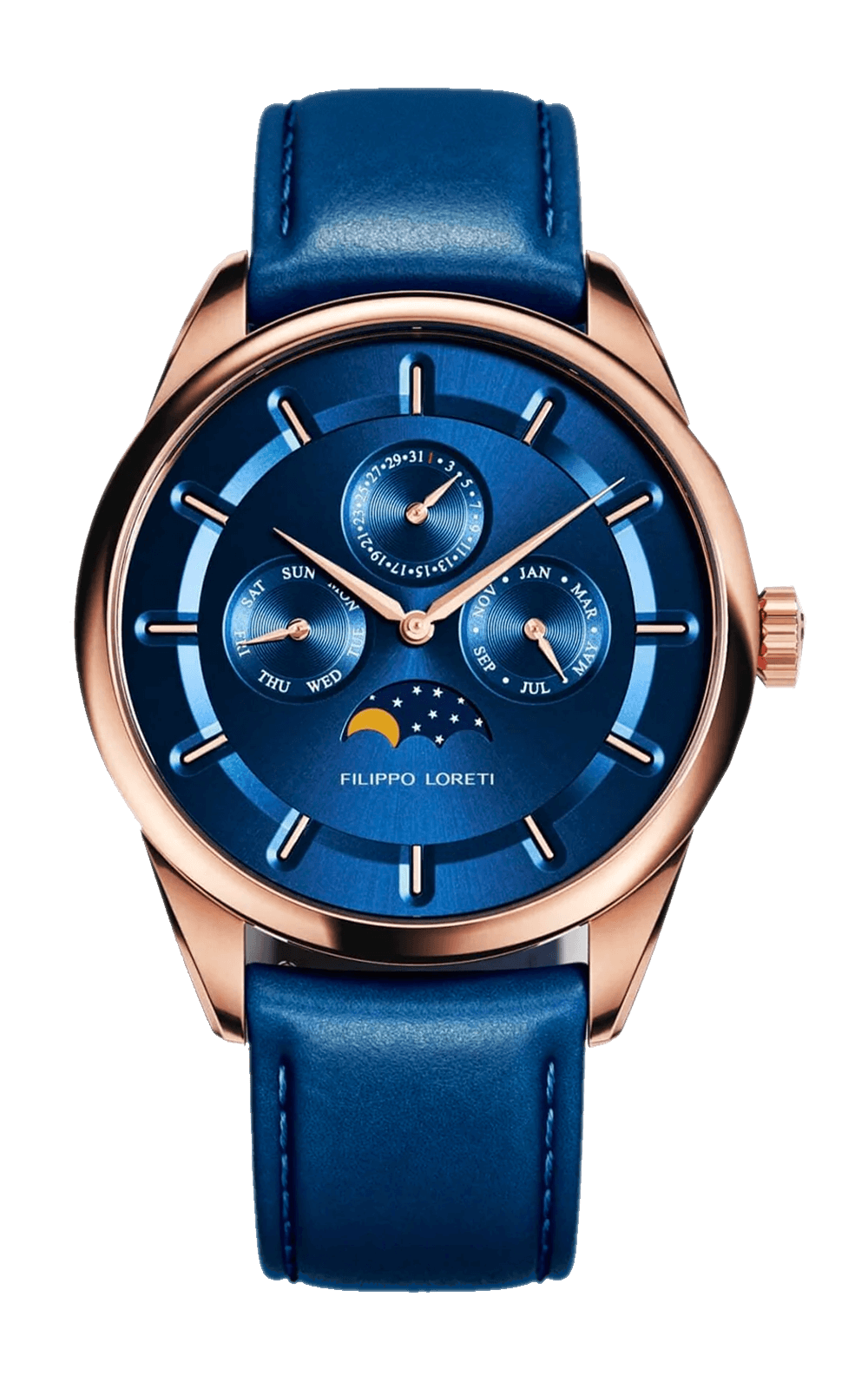 Venice Moonphase Rose Gold Blue