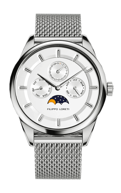 Venice Moonphase Silver Mesh