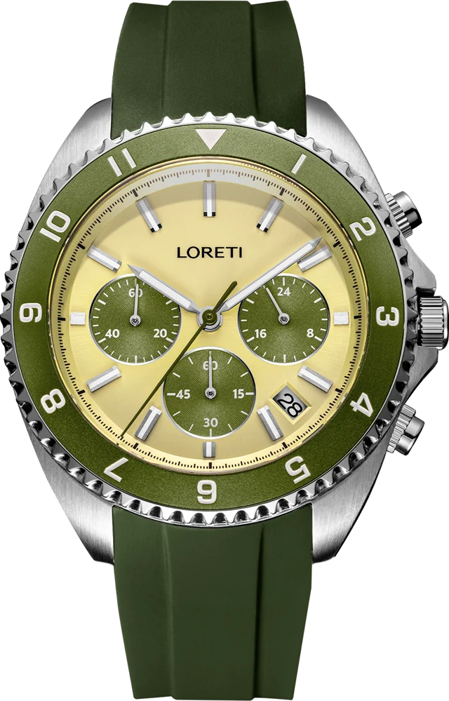 Ascari Florence on an olive rubber strap