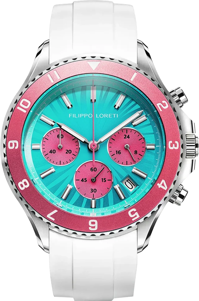 Ascari Miami on a white rubber strap
