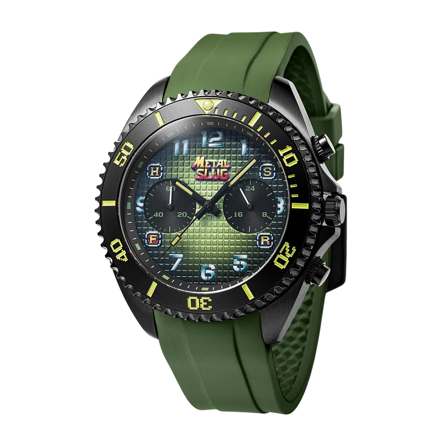 Metal Slug Jungle Raid on rubber strap, angled view