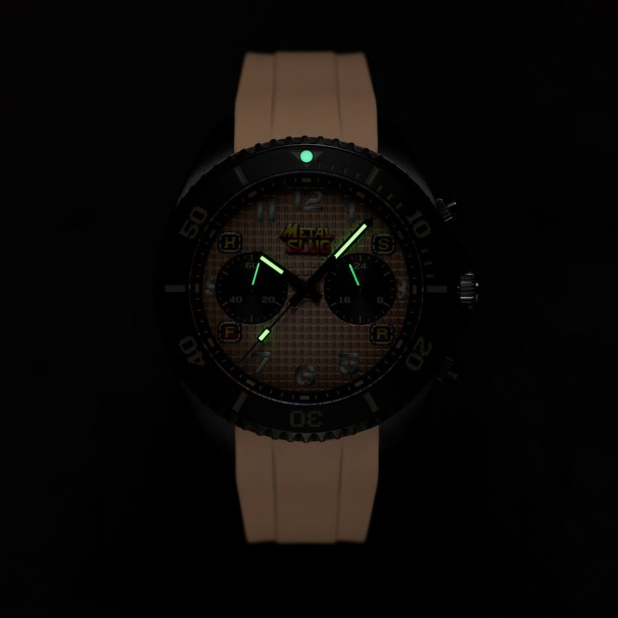 Metal Slug Desert Raid on rubber strap, glowing in the dark