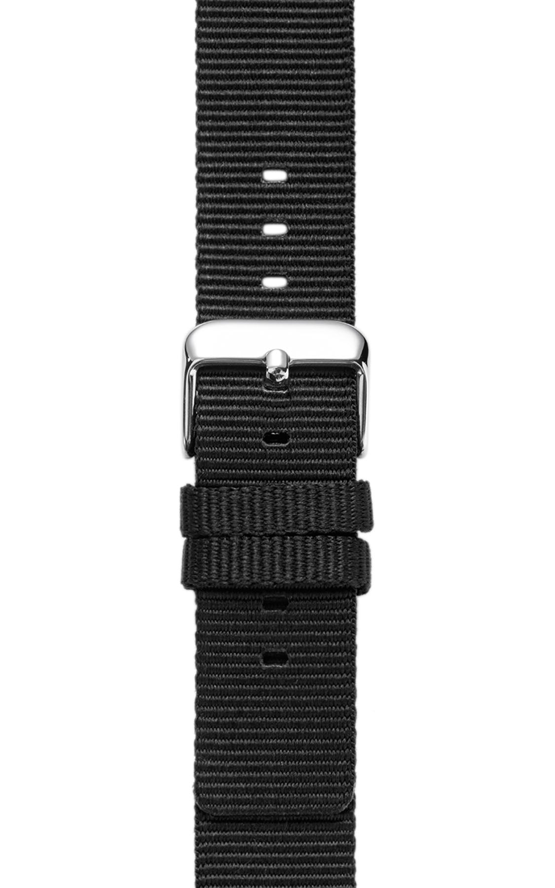 Recycled nylon strap of the Ocean Timer Black