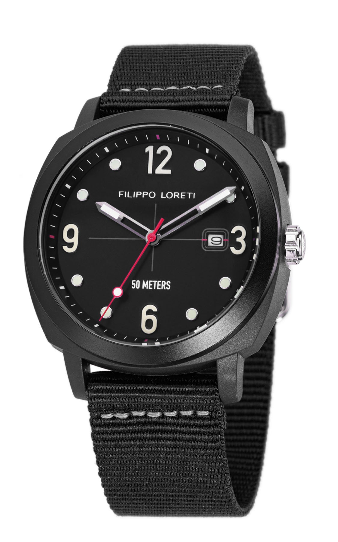 Ocean Timer Black front view, ocean plastic case