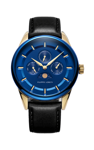 Venice Moonphase Blue Gold Mesh