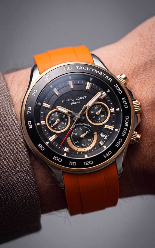 Ascari Monza Two Tone Black Gold Tiger Rubber