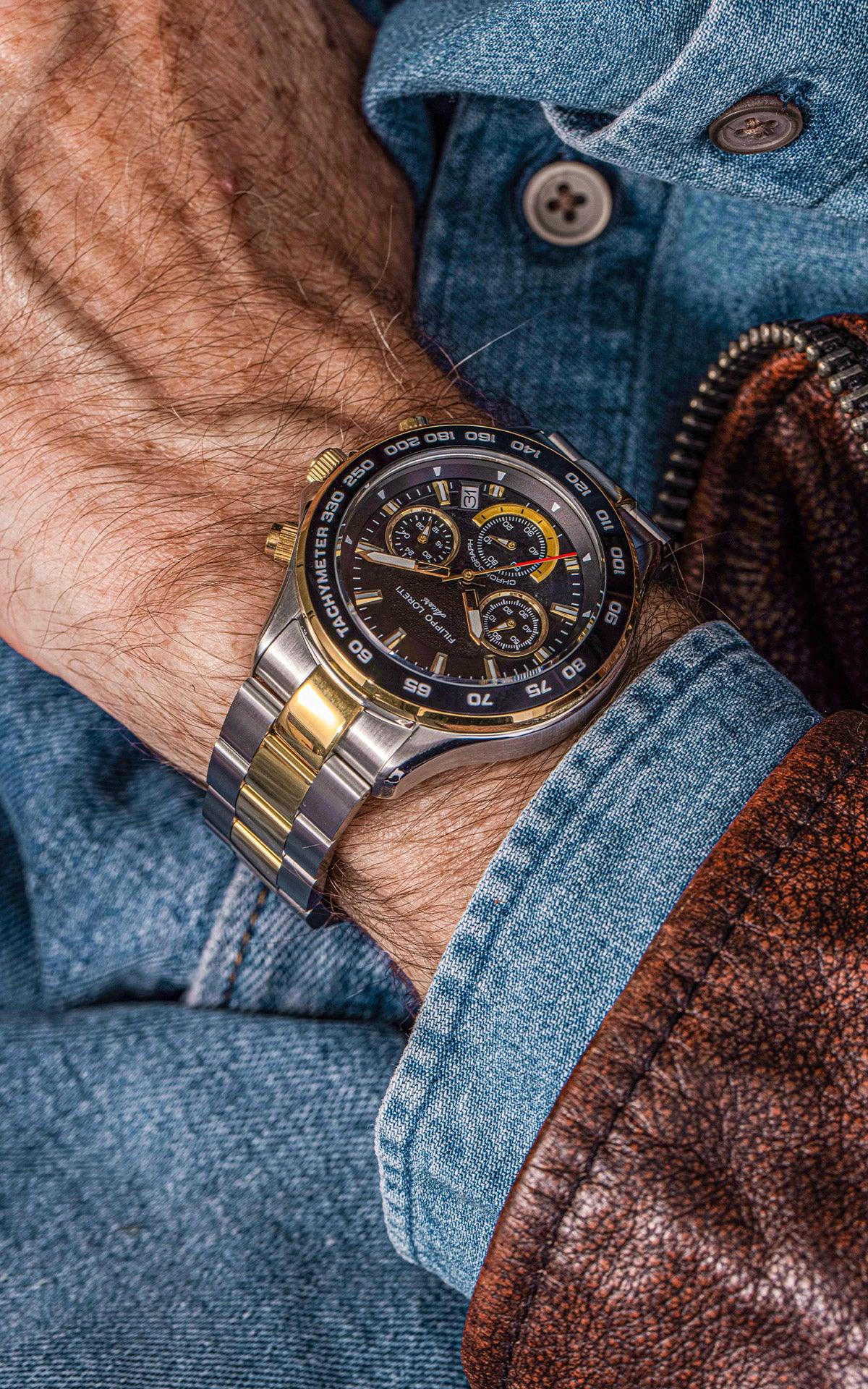Ascari Monza Two Tone Black Gold Steel - Filippo Loreti
