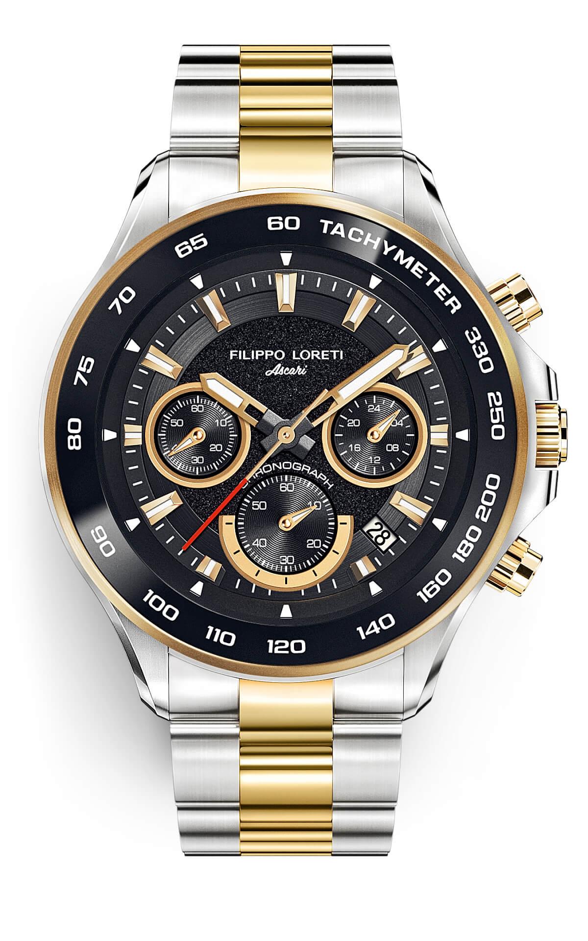 Ascari Monza Two Tone Black Gold Steel - Filippo Loreti