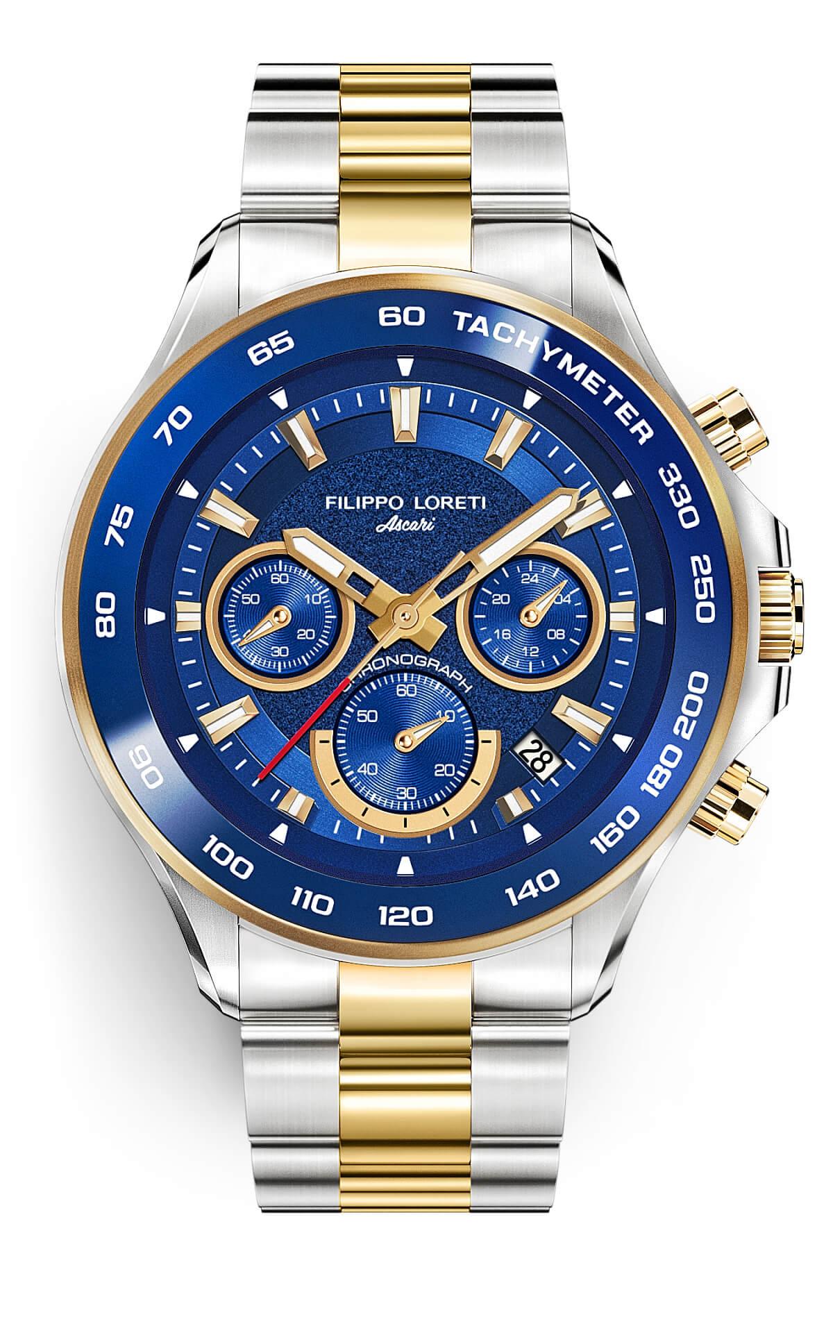 Ascari Monza Two Tone Blue Gold Steel - Filippo Loreti