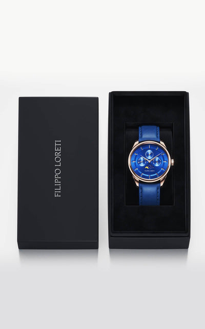 Venice Moonphase Rose Gold Blue - Filippo Loreti