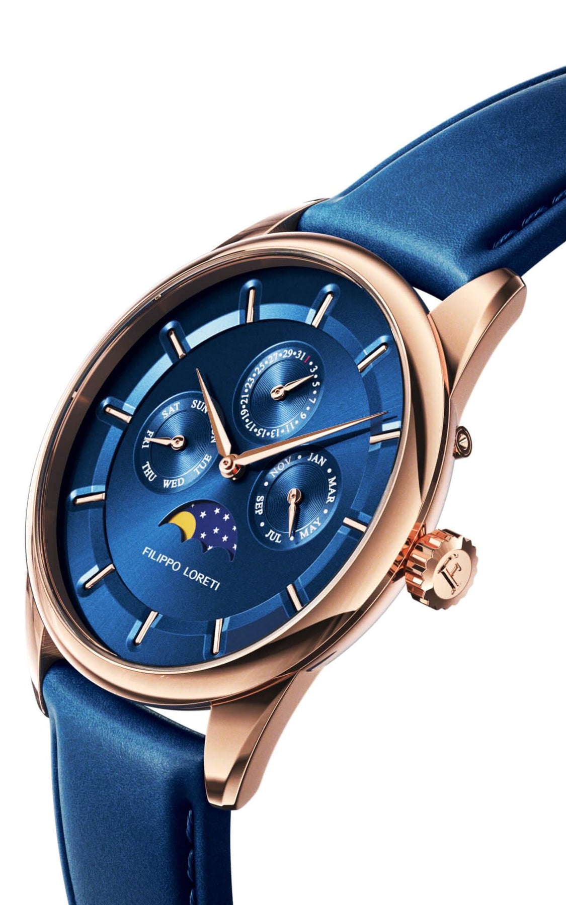 Venice Moonphase Rose Gold Blue - Filippo Loreti