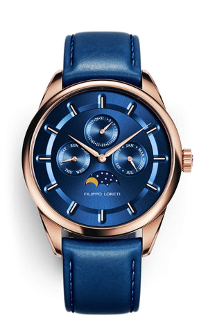 Venice Moonphase Rose Gold Blue - Filippo Loreti