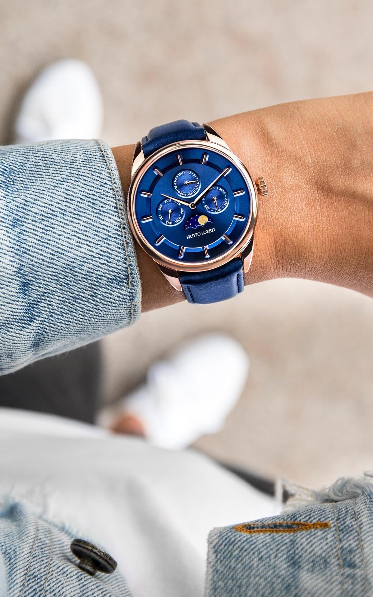 Venice Moonphase Rose Gold Blue - Filippo Loreti