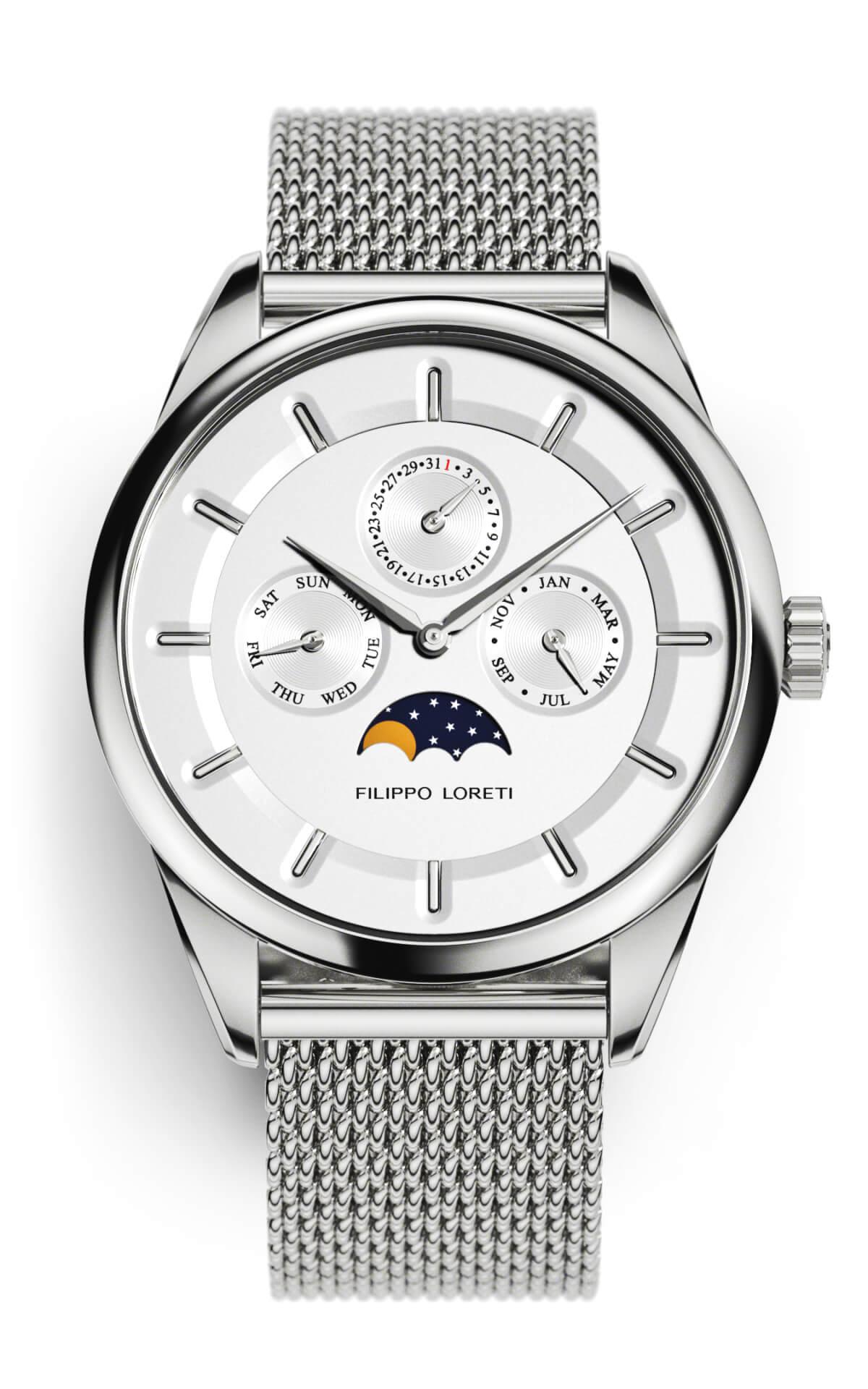 Venice Moonphase Silver Mesh - Filippo Loreti